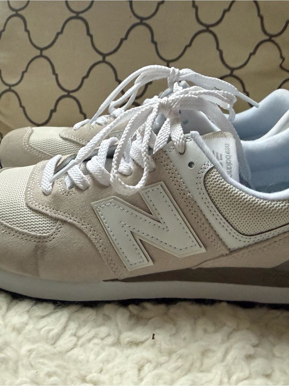 New Balance Women's Cream and White 574